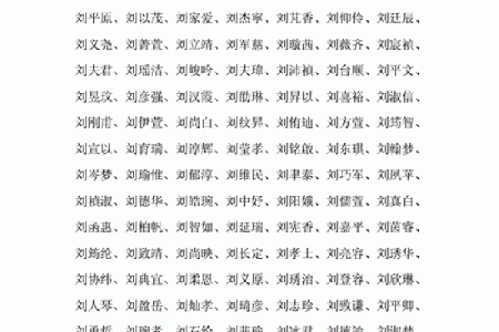 刘姓男孩名字大全及其寓意解析