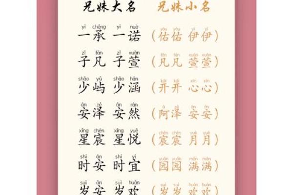 独特亲子名字方案：打造亲密无间的家庭氛围