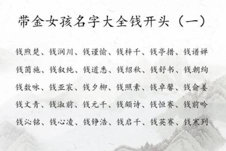 金字旁女孩名字大全，找到最合适的名字