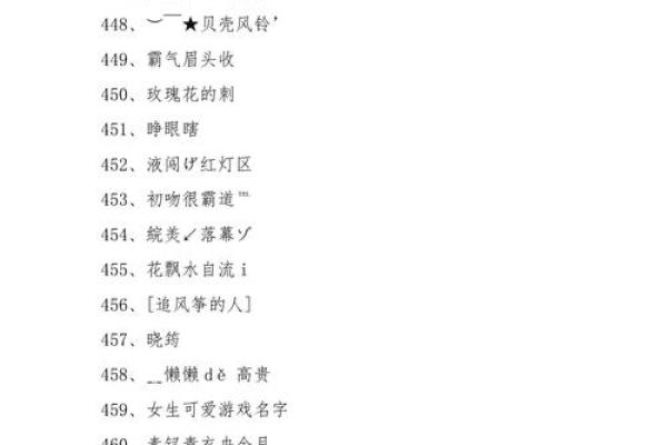 独特女生游戏名字大全 展现你的个性与风格 独特女生游戏名字大全 展现你的个性与风格