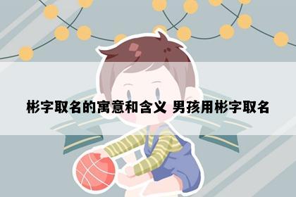 彬字取名的寓意和含义 男孩用彬字取名