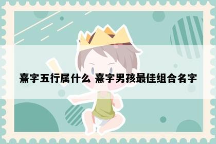 熹字五行属什么 熹字男孩最佳组合名字