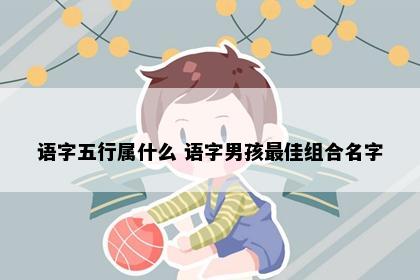 语字五行属什么 语字男孩最佳组合名字
