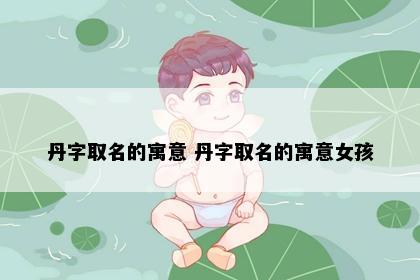 丹字取名的寓意 丹字取名的寓意女孩