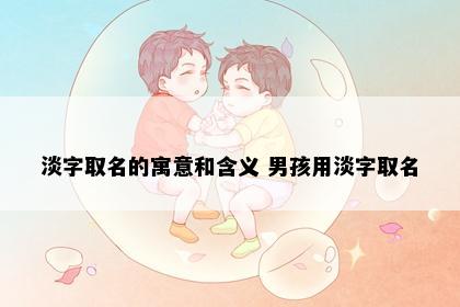 淡字取名的寓意和含义 男孩用淡字取名