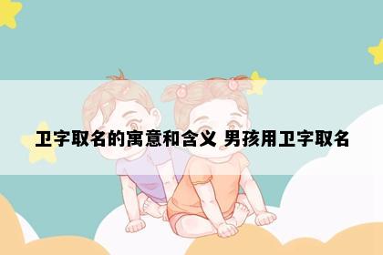 卫字取名的寓意和含义 男孩用卫字取名