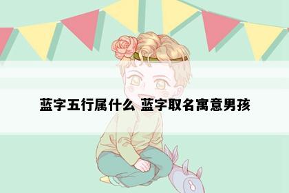 蓝字五行属什么 蓝字取名寓意男孩