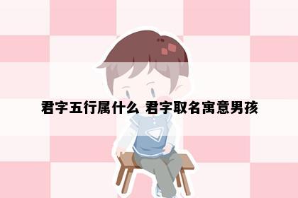 君字五行属什么 君字取名寓意男孩