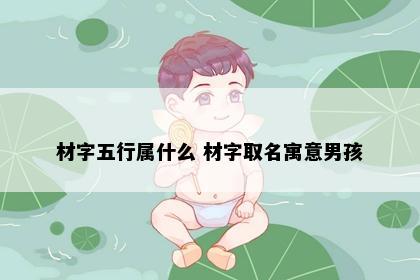 材字五行属什么 材字取名寓意男孩