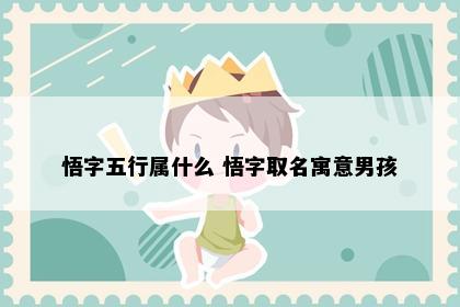 悟字五行属什么 悟字取名寓意男孩