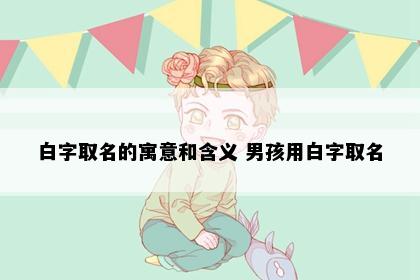 白字取名的寓意和含义 男孩用白字取名
