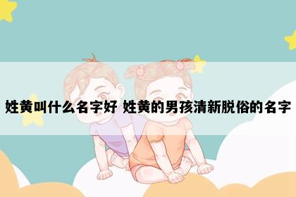 姓黄叫什么名字好 姓黄的男孩清新脱俗的名字
