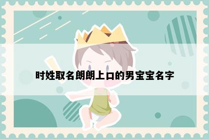 时姓取名朗朗上口的男宝宝名字