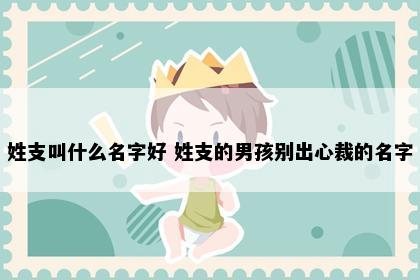 姓支叫什么名字好 姓支的男孩别出心裁的名字