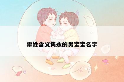 霍姓含义隽永的男宝宝名字
