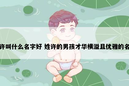 姓许叫什么名字好 姓许的男孩才华横溢且优雅的名字