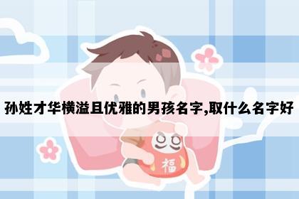 孙姓才华横溢且优雅的男孩名字,取什么名字好