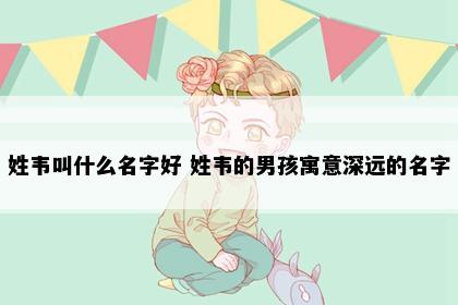 姓韦叫什么名字好 姓韦的男孩寓意深远的名字