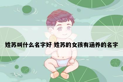 姓苏叫什么名字好 姓苏的女孩有涵养的名字