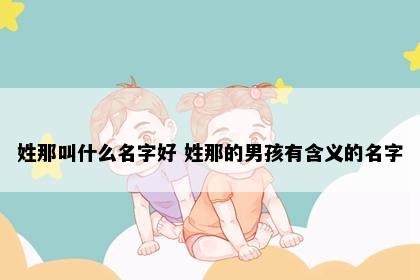 姓那叫什么名字好 姓那的男孩有含义的名字