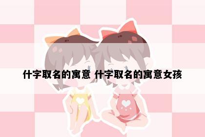 什字取名的寓意 什字取名的寓意女孩