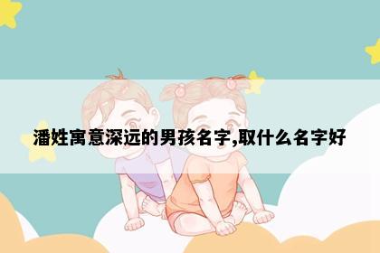 潘姓寓意深远的男孩名字,取什么名字好