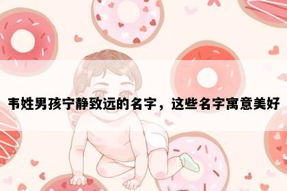 韦姓男孩宁静致远的名字，这些名字寓意美好