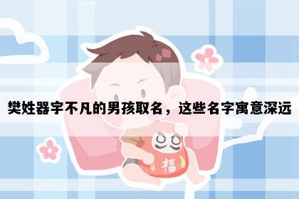 樊姓器宇不凡的男孩取名，这些名字寓意深远