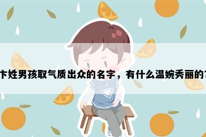 卞姓男孩取气质出众的名字，有什么温婉秀丽的？