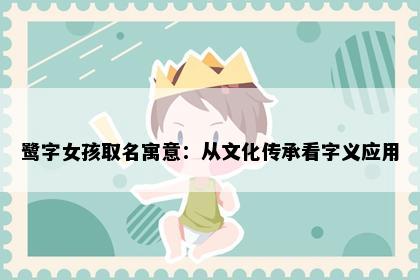 鹭字女孩取名寓意：从文化传承看字义应用