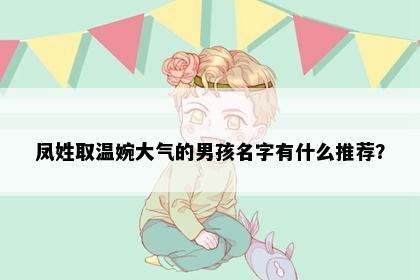 凤姓取温婉大气的男孩名字有什么推荐？