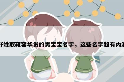 舒姓取雍容华贵的男宝宝名字，这些名字超有内涵