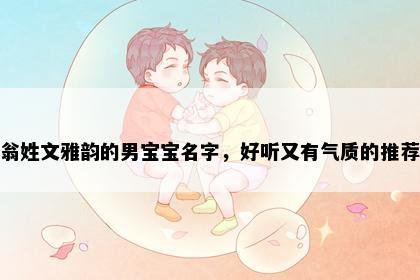 翁姓文雅韵的男宝宝名字，好听又有气质的推荐