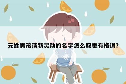 元姓男孩清新灵动的名字怎么取更有格调？