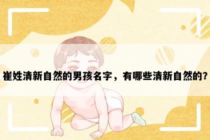 崔姓清新自然的男孩名字，有哪些清新自然的？