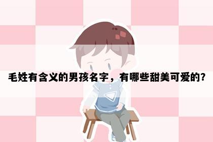 毛姓有含义的男孩名字，有哪些甜美可爱的？