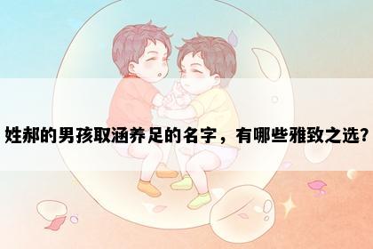 姓郝的男孩取涵养足的名字，有哪些雅致之选？