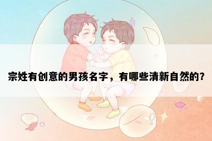 宗姓有创意的男孩名字，有哪些清新自然的？