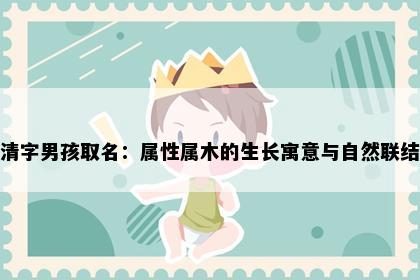 清字男孩取名：属性属木的生长寓意与自然联结
