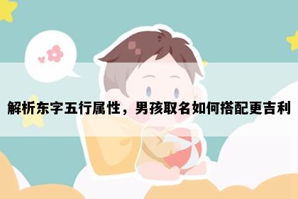 解析东字五行属性，男孩取名如何搭配更吉利