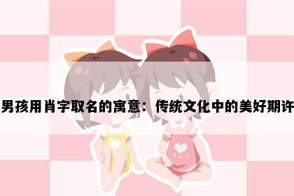 男孩用肖字取名的寓意：传统文化中的美好期许