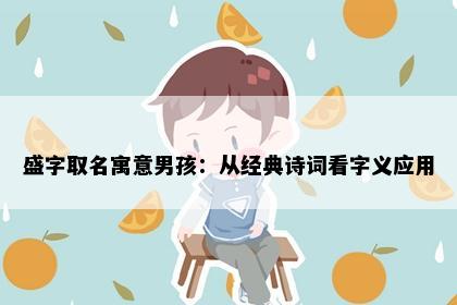 盛字取名寓意男孩：从经典诗词看字义应用