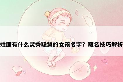 姓廉有什么灵秀聪慧的女孩名字？取名技巧解析