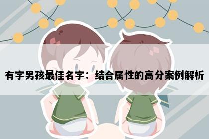 有字男孩最佳名字：结合属性的高分案例解析